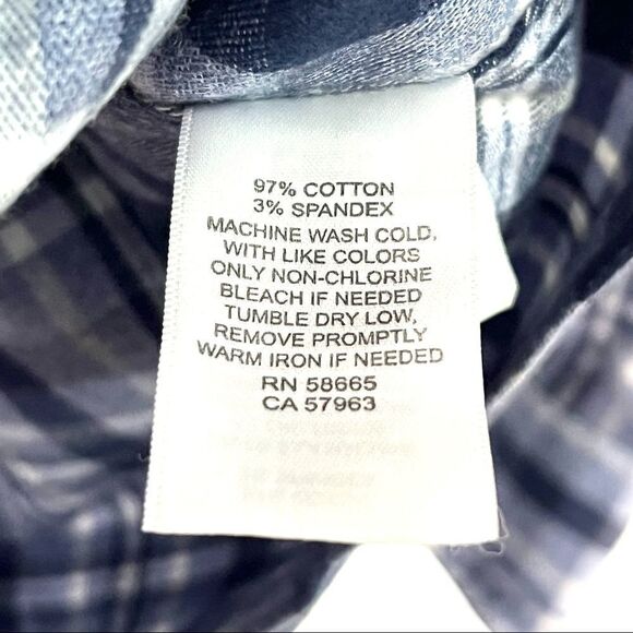 NWT Men’s Nordstrom 1901 Blue Jaspy Navy Plaid Flannel Size XL - Picture 5 of 7